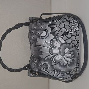 Anuschka handbag Black White Gray